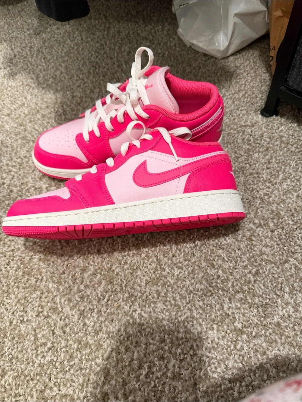 Nike youth Hot Pink and Light Pink Low-Top Sneakers